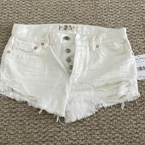 White Free People Jean Shorts